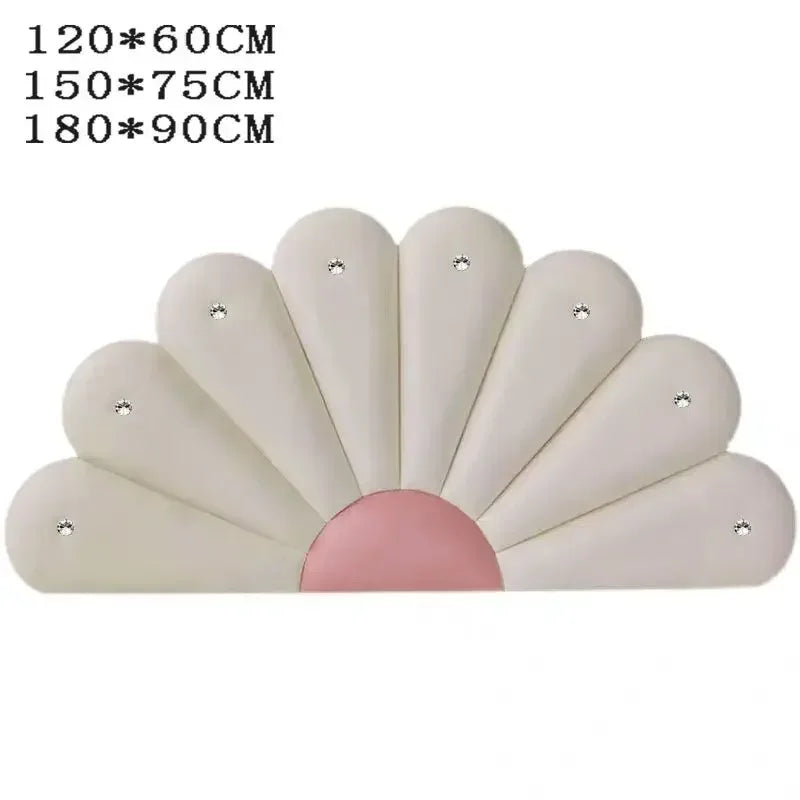 Tête de lit adhésive 3D en bois couleur rose