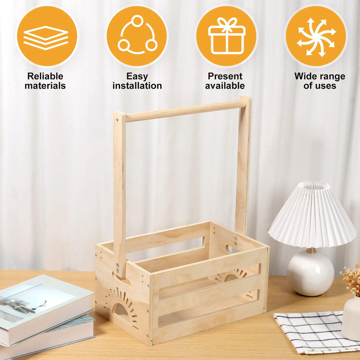 Panier cadeau polyvalent en bois pour chambre d'enfant