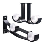 Support tringle rideau double en couleur ivoire installé sur une fenêtre