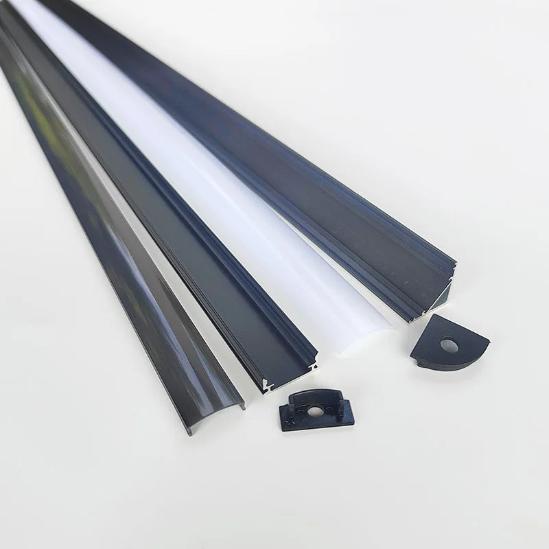 Profilé aluminium LED 50 cm blanc avec couvercle PC
