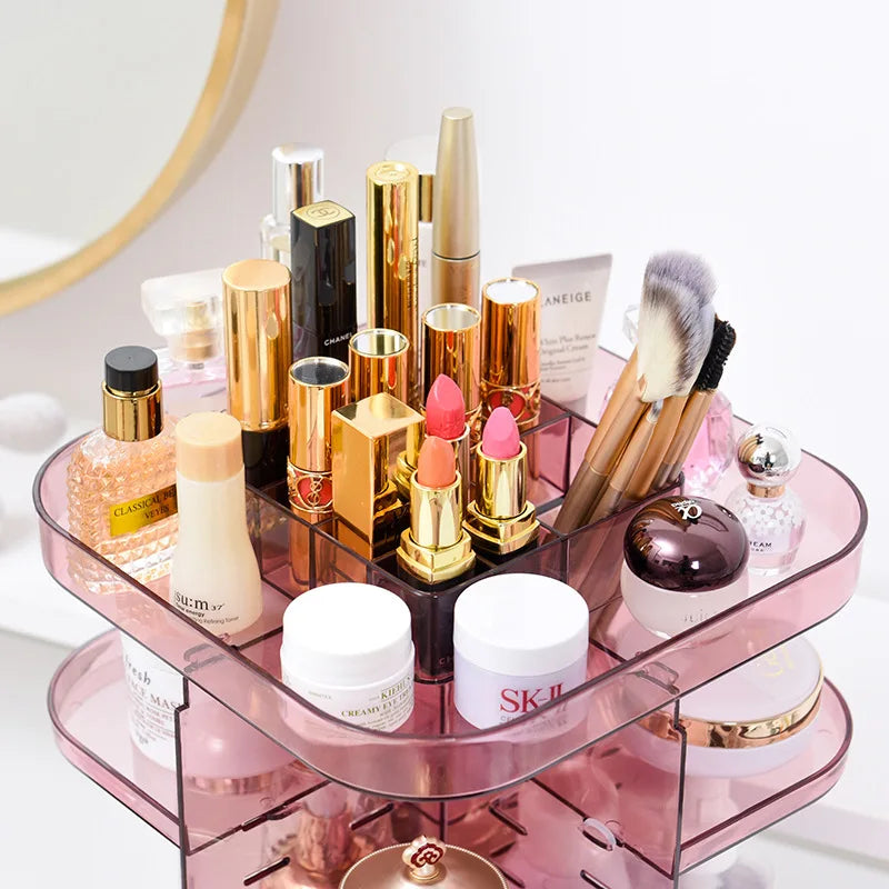 Rotation à 360 degrés de la boîte de rangement cosmétique