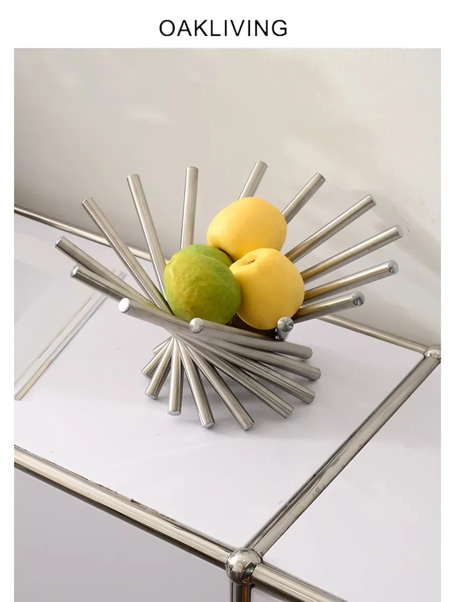 Corbeille à fruits design acier inoxydable vert vue d'ensemble
