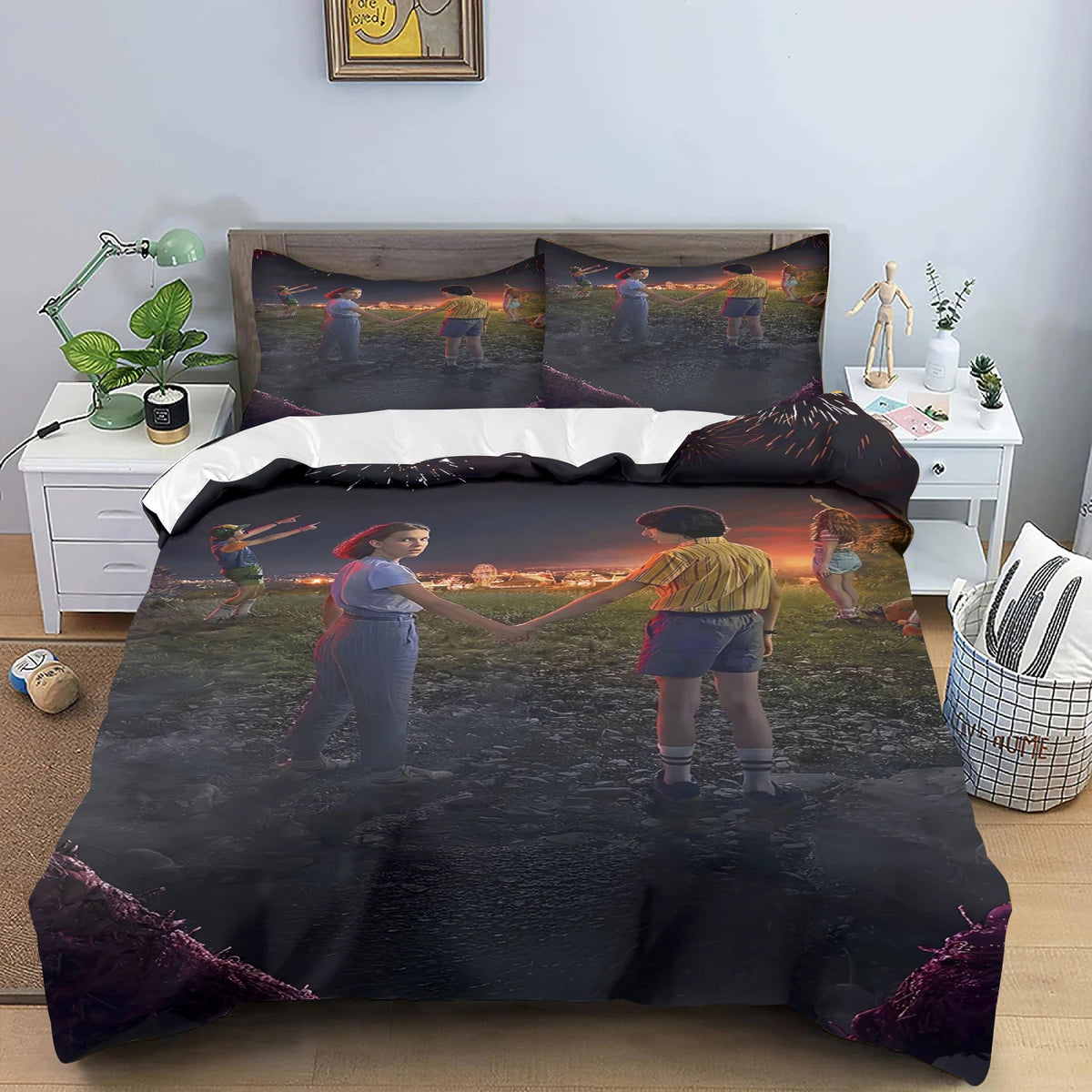 Housse de couette Stranger Things 3D rose