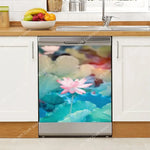 Autocollant mural floral blanc et or pour cuisine