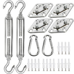 Kit d'installation voile d'ombrage acier inoxydable argent