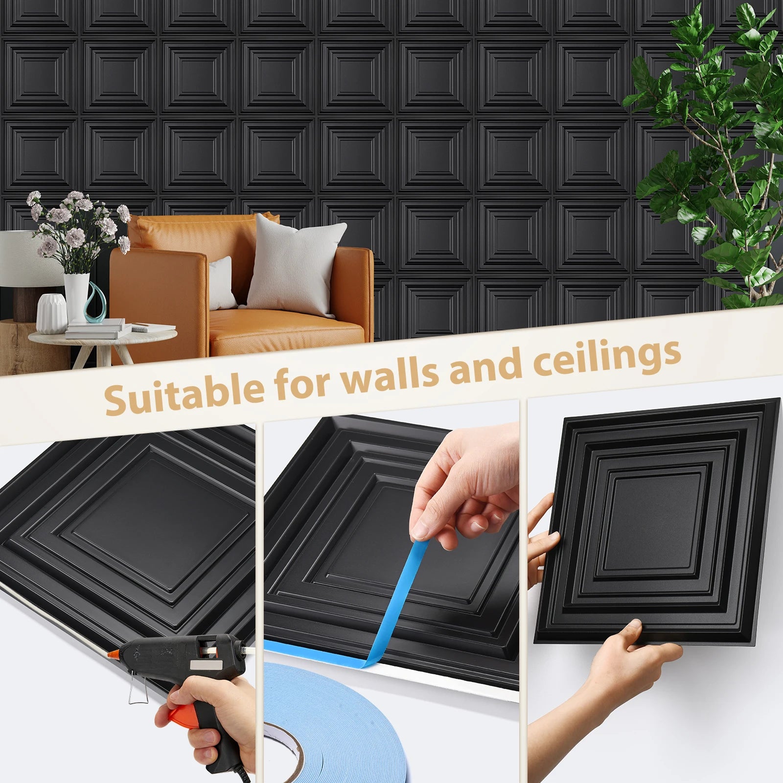 Comparaison des couleurs noir et blanc pour décoration d'entrée