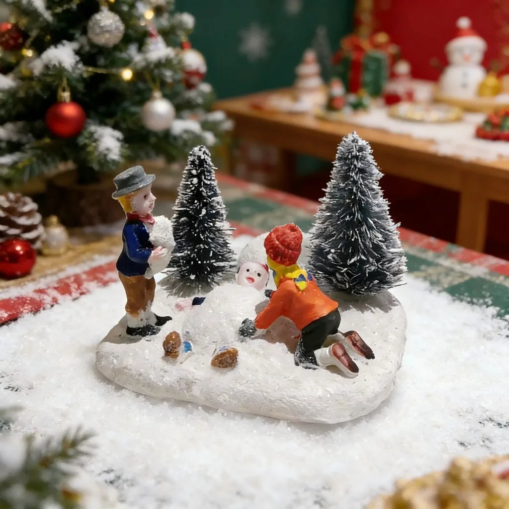 Figurines de construction de Noël en saphir profond détaillées