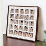 Cadre photo mariage noyer noir