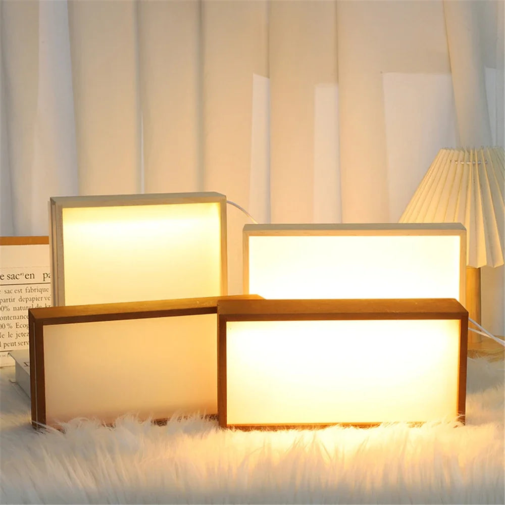 Cadre photo lumineux LED DIY en bois et acrylique de couleur blanc