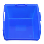 Boîte de stockage bleue pour atelier organisé
