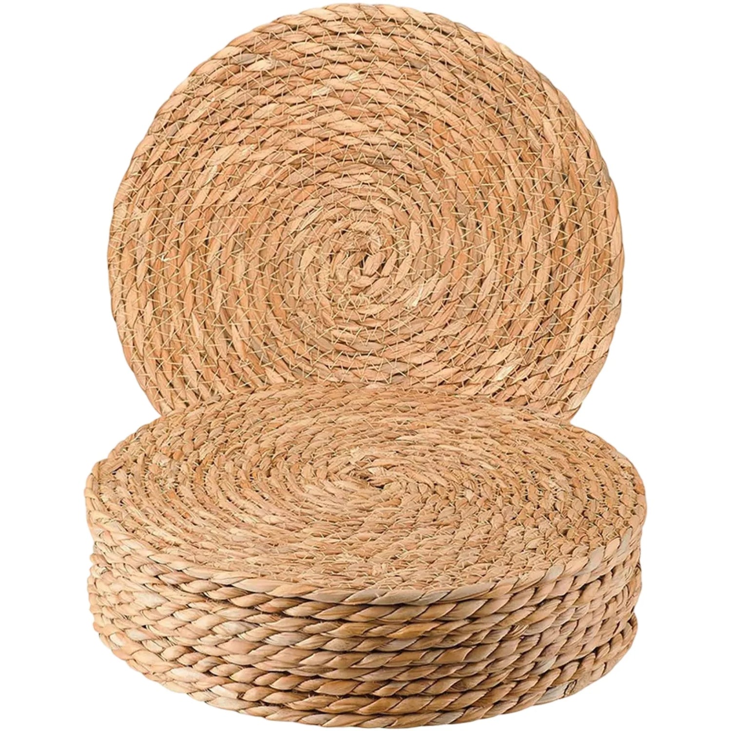 Détail du tissage artisanal du set de table en osier