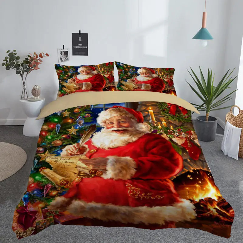 Parure de lit adulte motif élan Noël