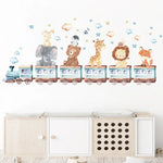 Autocollants muraux aquarelle animaux africains pour chambre de bébé