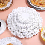 Lot de 100 napperons en papier dentelle blanche ronds pour décoration de table