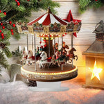 Décoration de Noël carrousel blanc vue de face