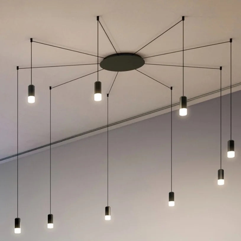 Suspension fil design moderne bleu