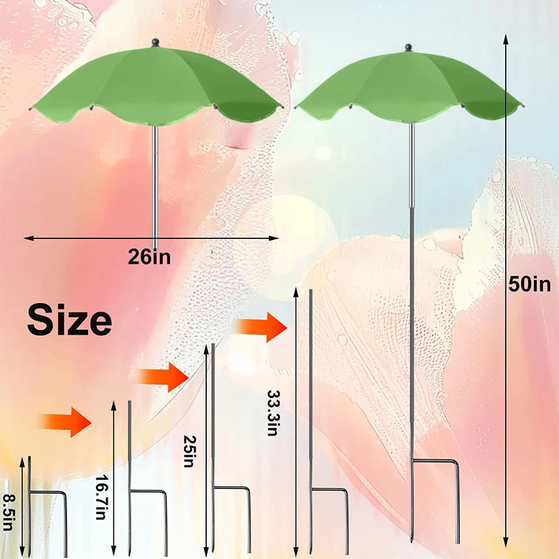 Parasol d'ombrage brun installé dans un jardin avec fleurs