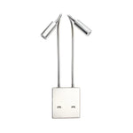 Détail des ports USB intégrés à l'applique murale