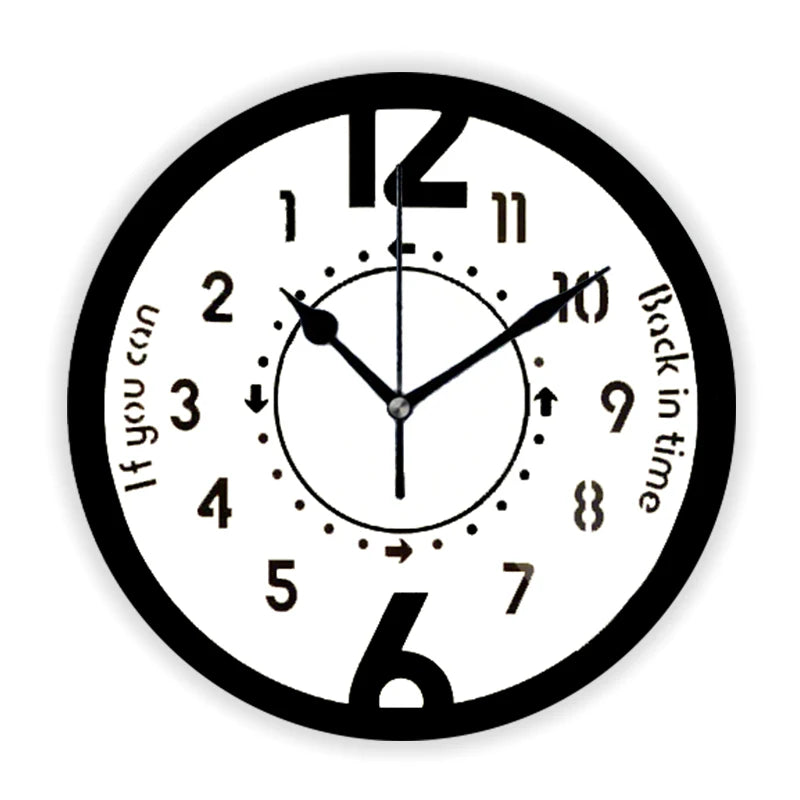 Horloge murale sans tic-tac bleue accrochée au mur