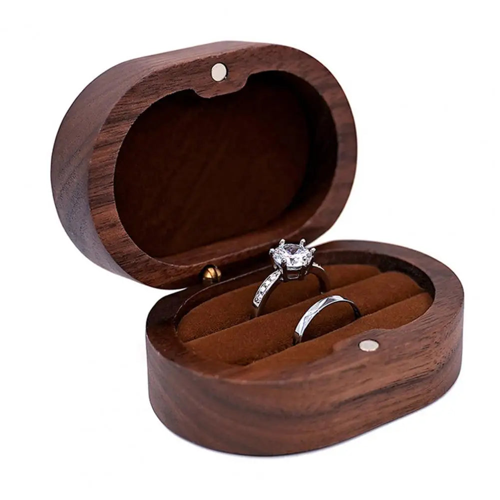 Boîte à bijoux en bois rustique rouge avec fermeture magnétique