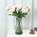 Bouquet de 2 roses Austin artificielles haut de gamme blanc lait