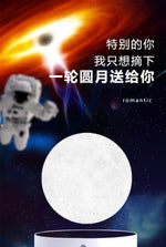Détail de la lévitation magnétique de la lampe lune