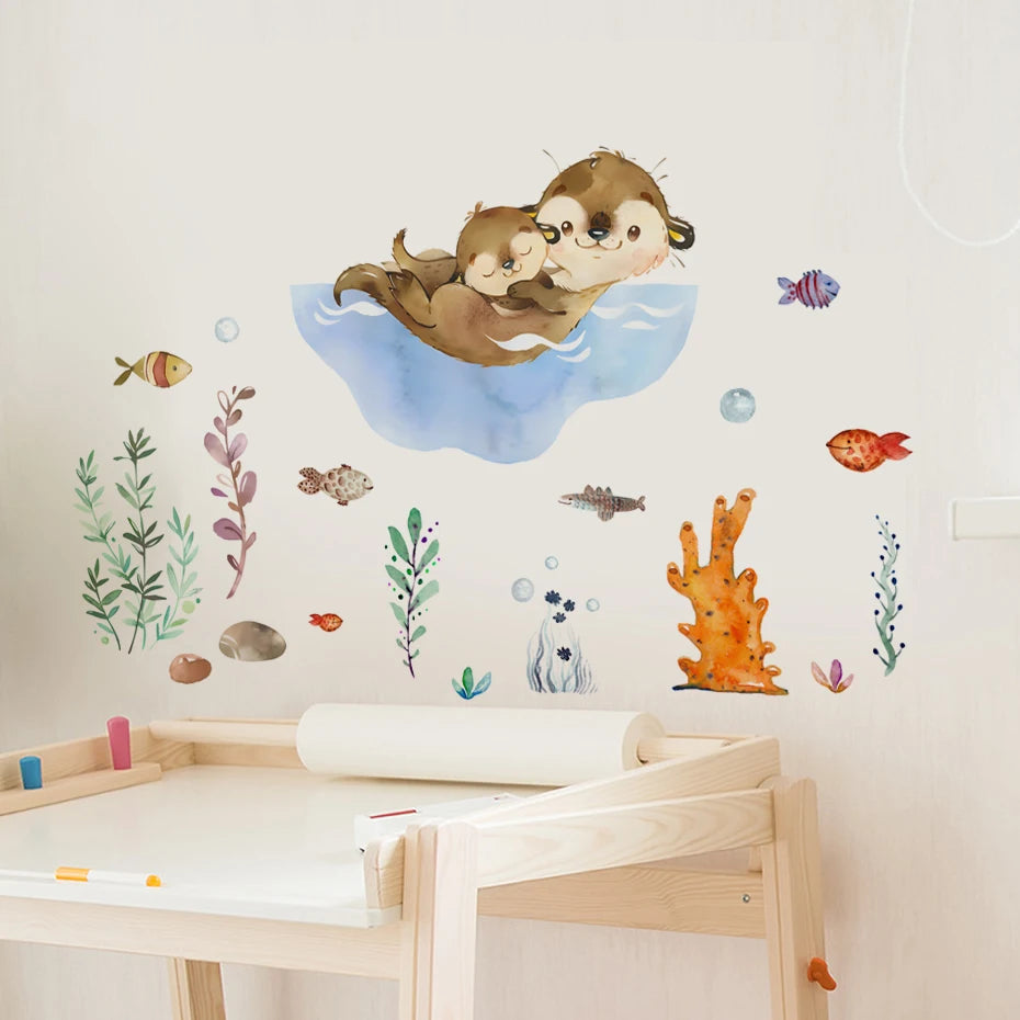 Décoration murale chambre bébé animaux marins Ombre Interieur