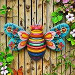 Décoration murale en métal bourgogne pour jardin
