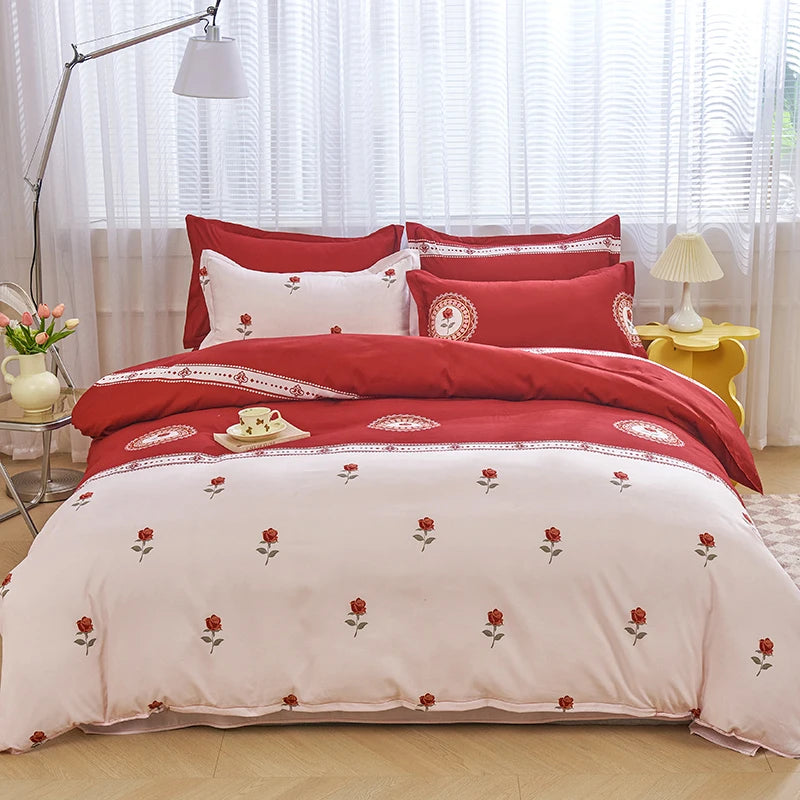 Housse de couette double rouge Ombre Interieur