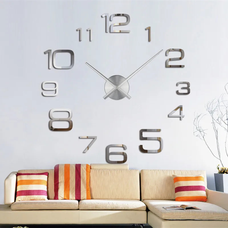 Horloge murale design grand format acrylique miroir vert