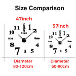 Horloge murale géante 3D dans une chambre à coucher élégante