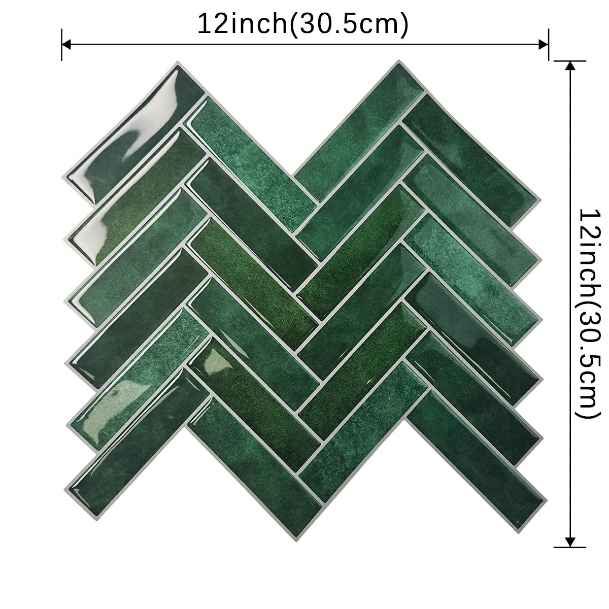 Dosseret de cuisine autocollant vert effet 3D