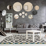 Miroir mural rond design avec points flexibles pour décoration intérieure