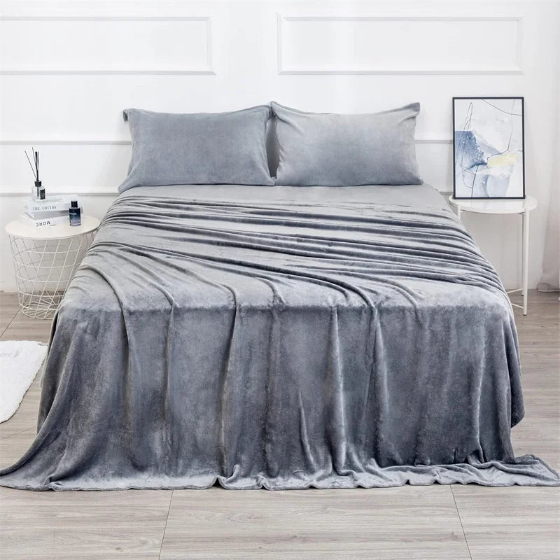Drap housse velours doux moelleux chambre