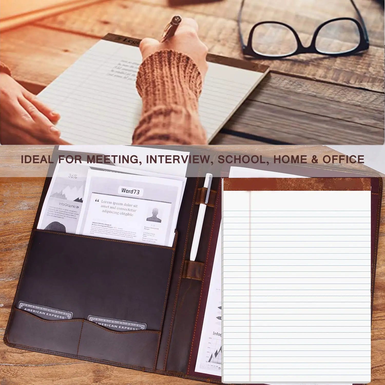 Bloc-notes cuir vintage pour professionnel