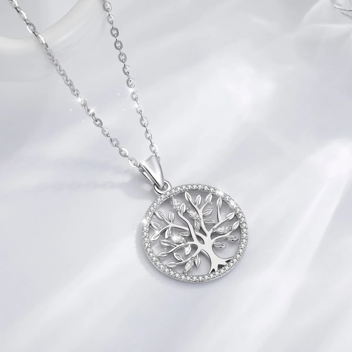Pendentif arbre de vie argent 925 pierre verte