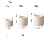 Panier pliable en coton blanc vue de côté