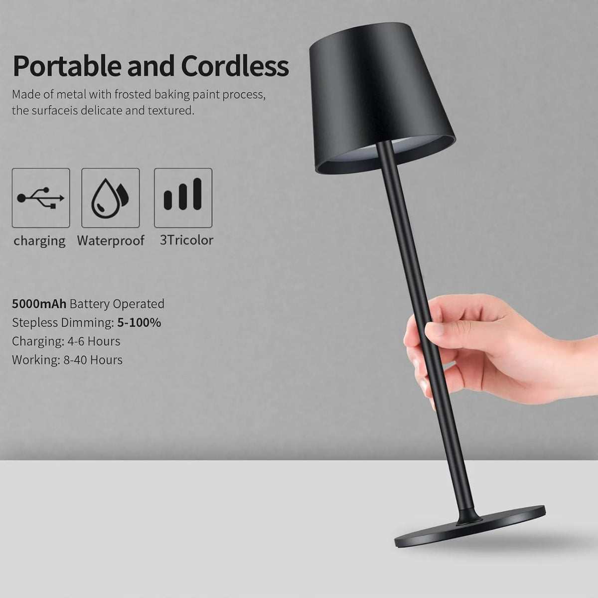Comparaison des 3 couleurs d'ambiance de la lampe LED