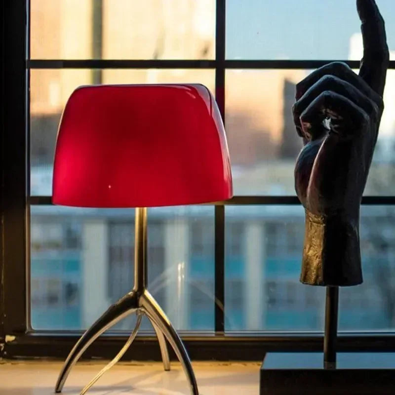 Lampe de table Bauhaus design danois abat-jour verre blanc