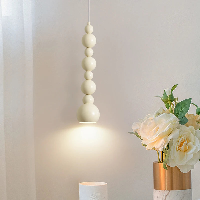 Lampe suspendue de chevet minimaliste moderne couleur crème française