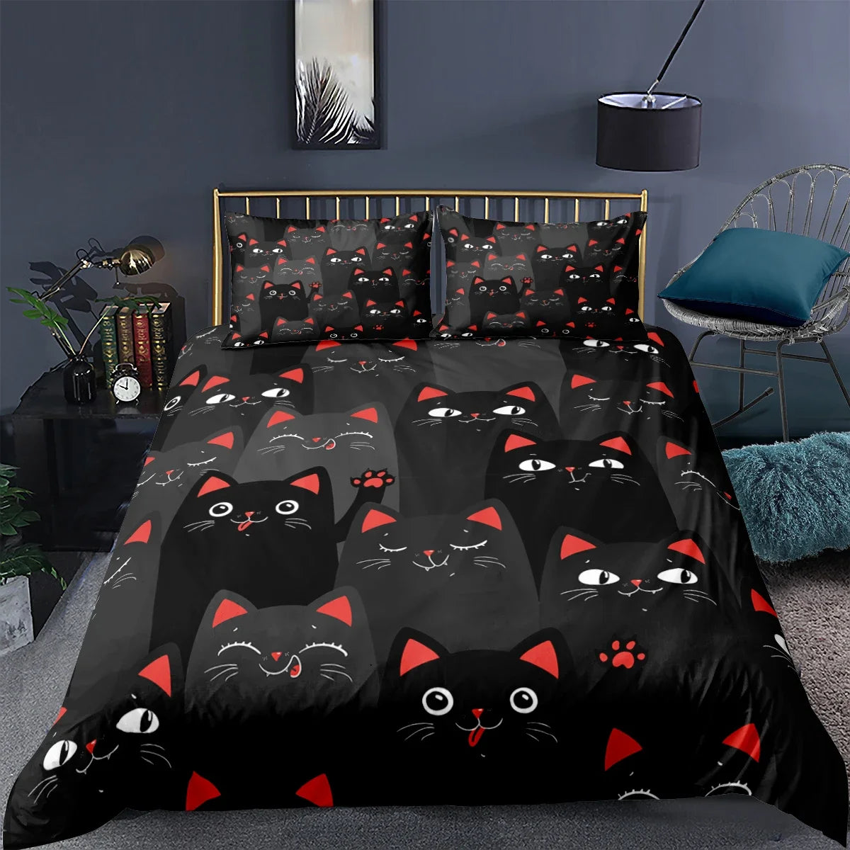 Housse de couette personnalisée chat