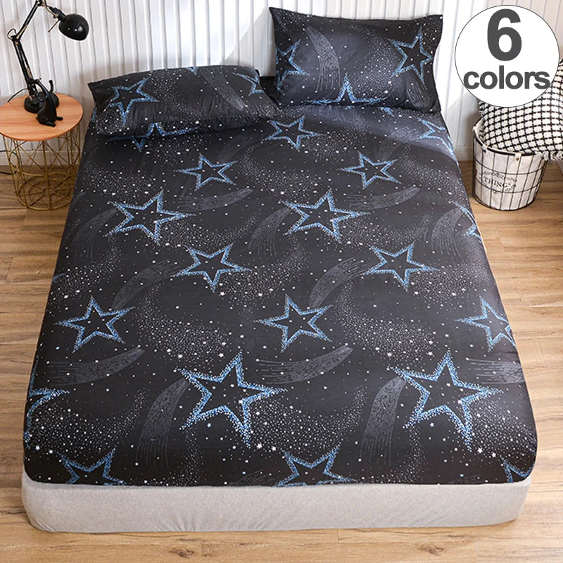 Drap-housse imprimé galaxie moderne sur lit 140x190