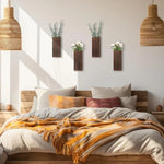 Jardinière murale en bois jaune pour décoration ferme