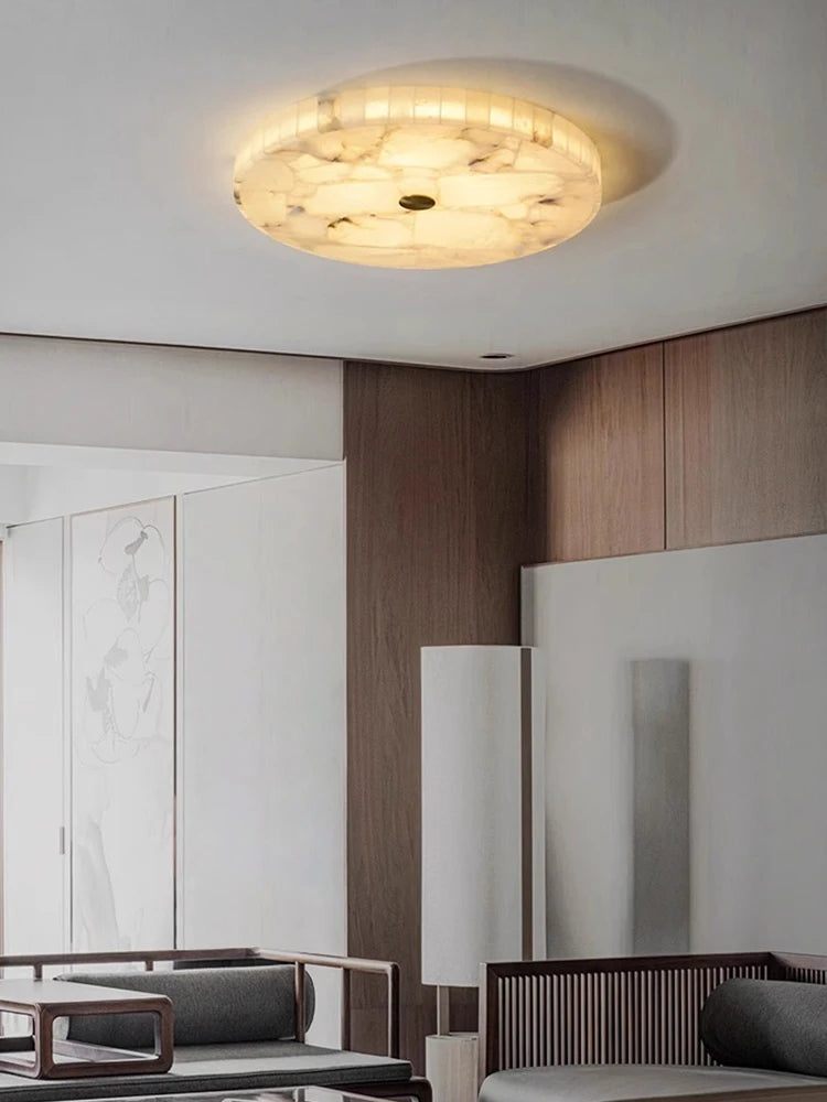 Luminaire plafond marbre avec télécommande