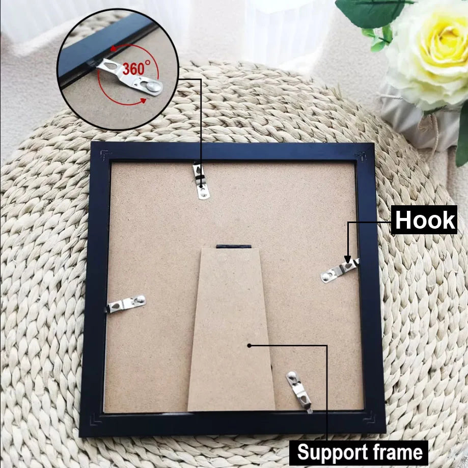 Cadre carré en bois avec système de clips