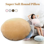 Coussin rond bourgogne en velours pour espace zen