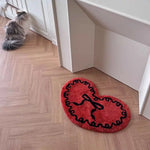 Tapis cœur coréen jaune doux pour sol