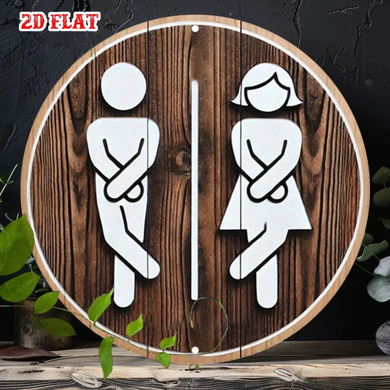 Panneau de signalisation WC moderne en aluminium vintage avec icônes homme et femme
