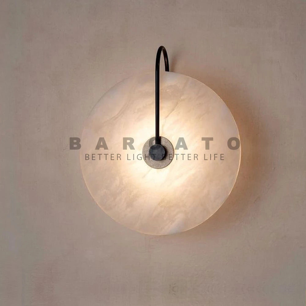Applique murale LED en marbre noir design moderne