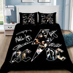 Housse de couette 140x200 garcon motif AC/DC rock noir